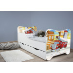 Detská posteľ Top Beds Happy Kitty 140x70 Požiarne autíčko so zásuvkou